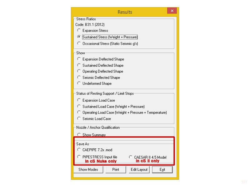 Export piping model(s) to a stress-software format